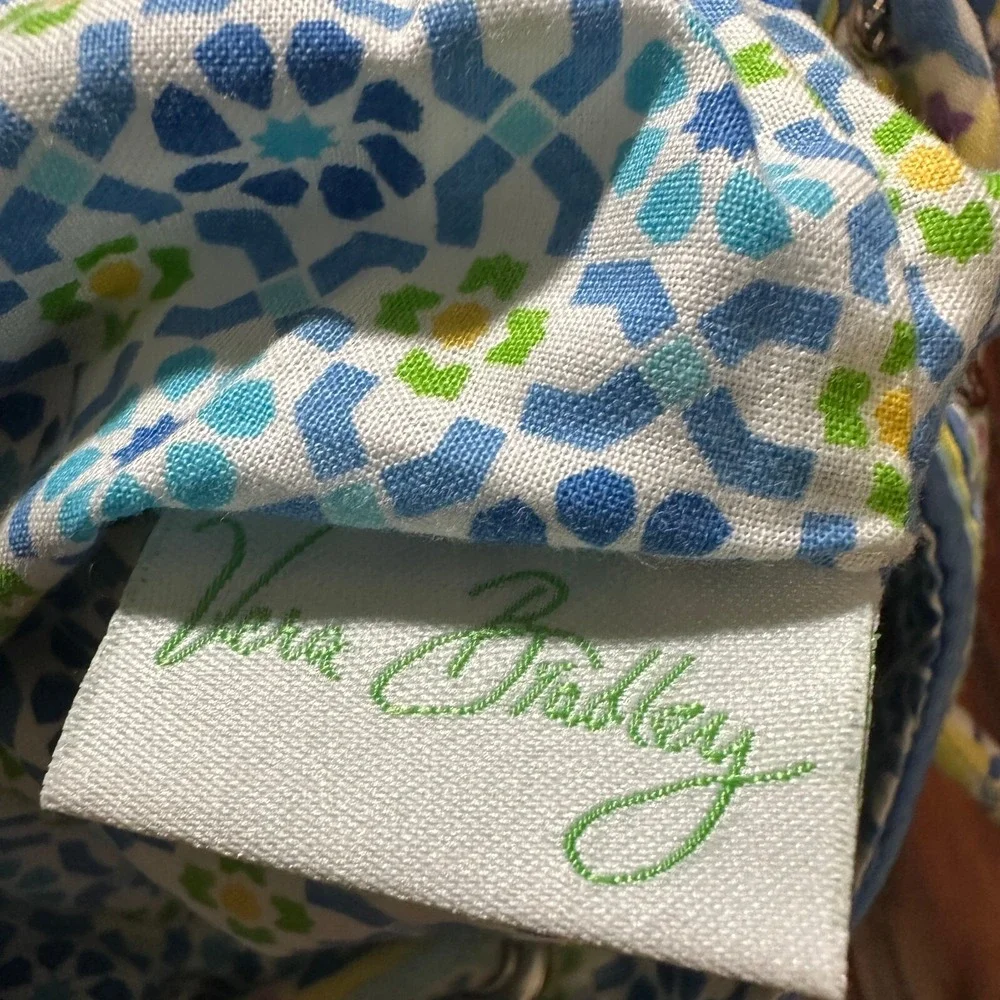Vera Bradley Drawstring Cinch Backpack Blue Green Purple‎ Paisley - Picture 4 of 8